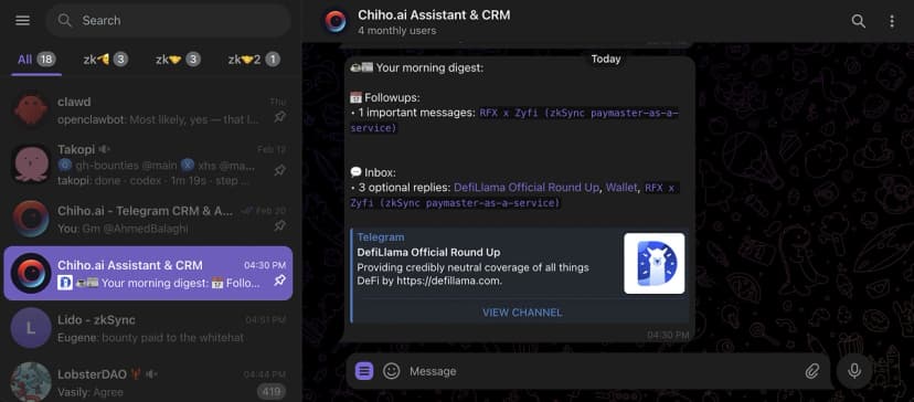 Telegram for AI Agents: Manage Your Telegram With Your AI Agent